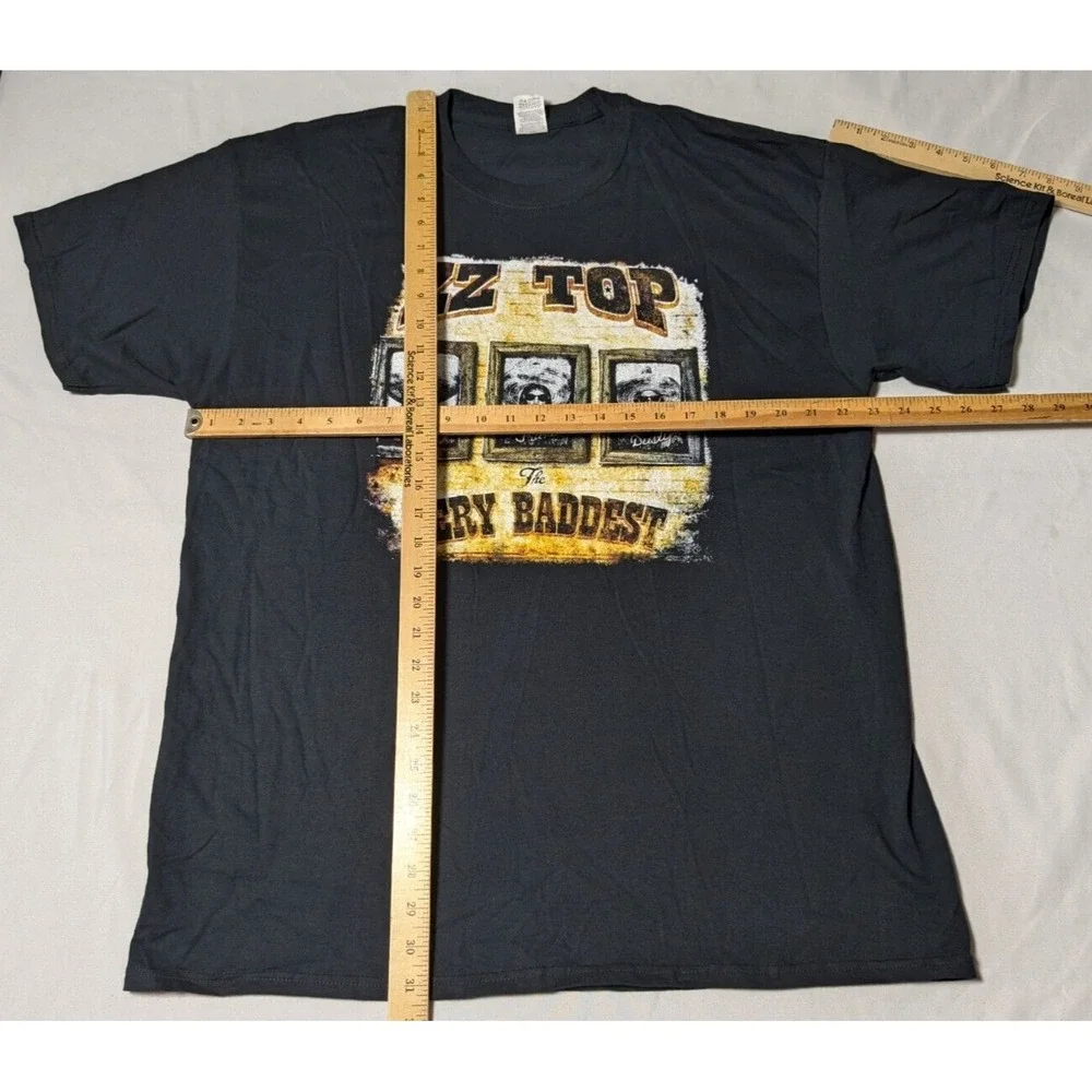 ZZ TOP &‎ JEFF BECK TOUR 2014 Men XL Black Double-Sided The Very Baddest T-Shirt